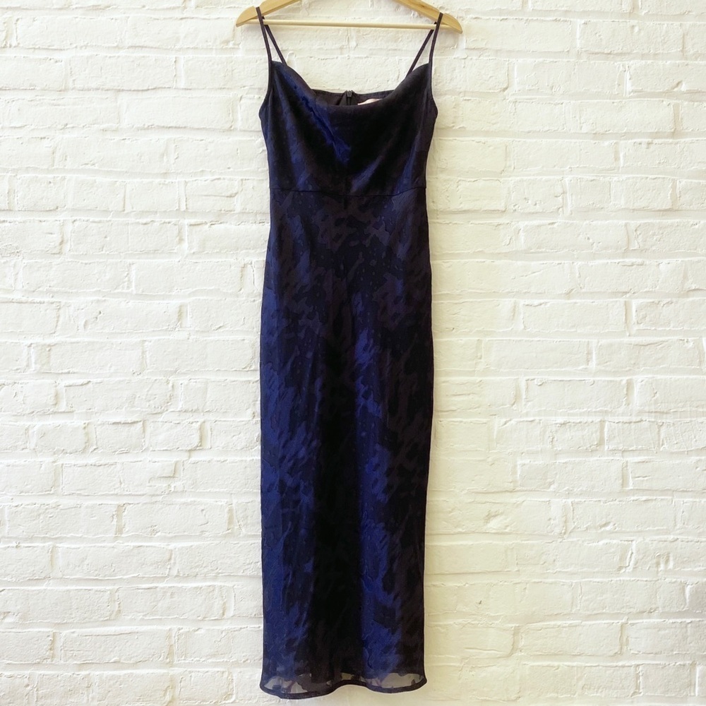 Anthropologie || Hutch‎ Kinsey Cowl Neck Slip Midi Dress Navy 2